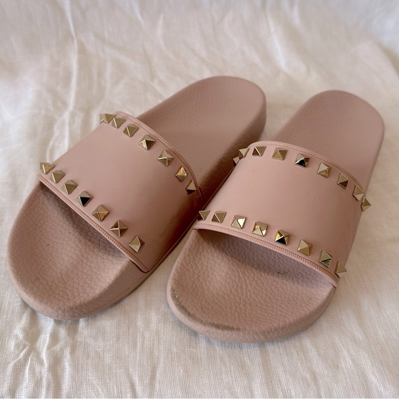 Authentic Valentino Rockstud Rubber Pool Slides Water Rose Pink 10US / 40EU - Picture 7 of 12